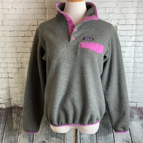 PATAGONIA Synchilla Front Snap Pocket Pullover Sweatshirt Sz S Gorp Scandi Girl - Picture 9 of 9